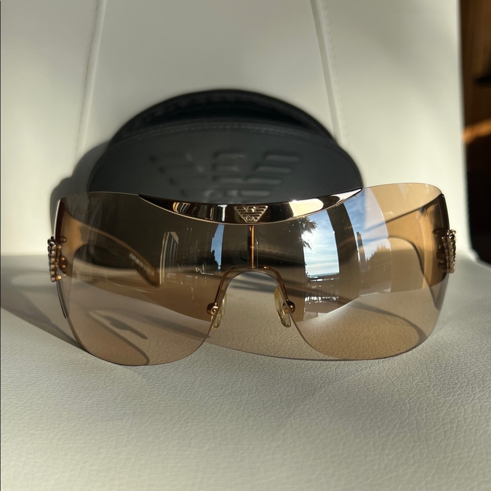 Vintage Emporio Armani EA 9205 Shield Sunglasses 2000'S Y2K Made in Italy